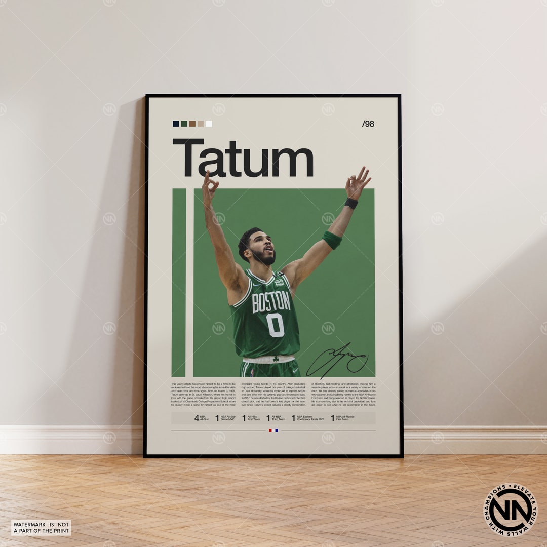 Jayson Tatum Poster Boston Celtics Poster NBA Poster Sports Etsy