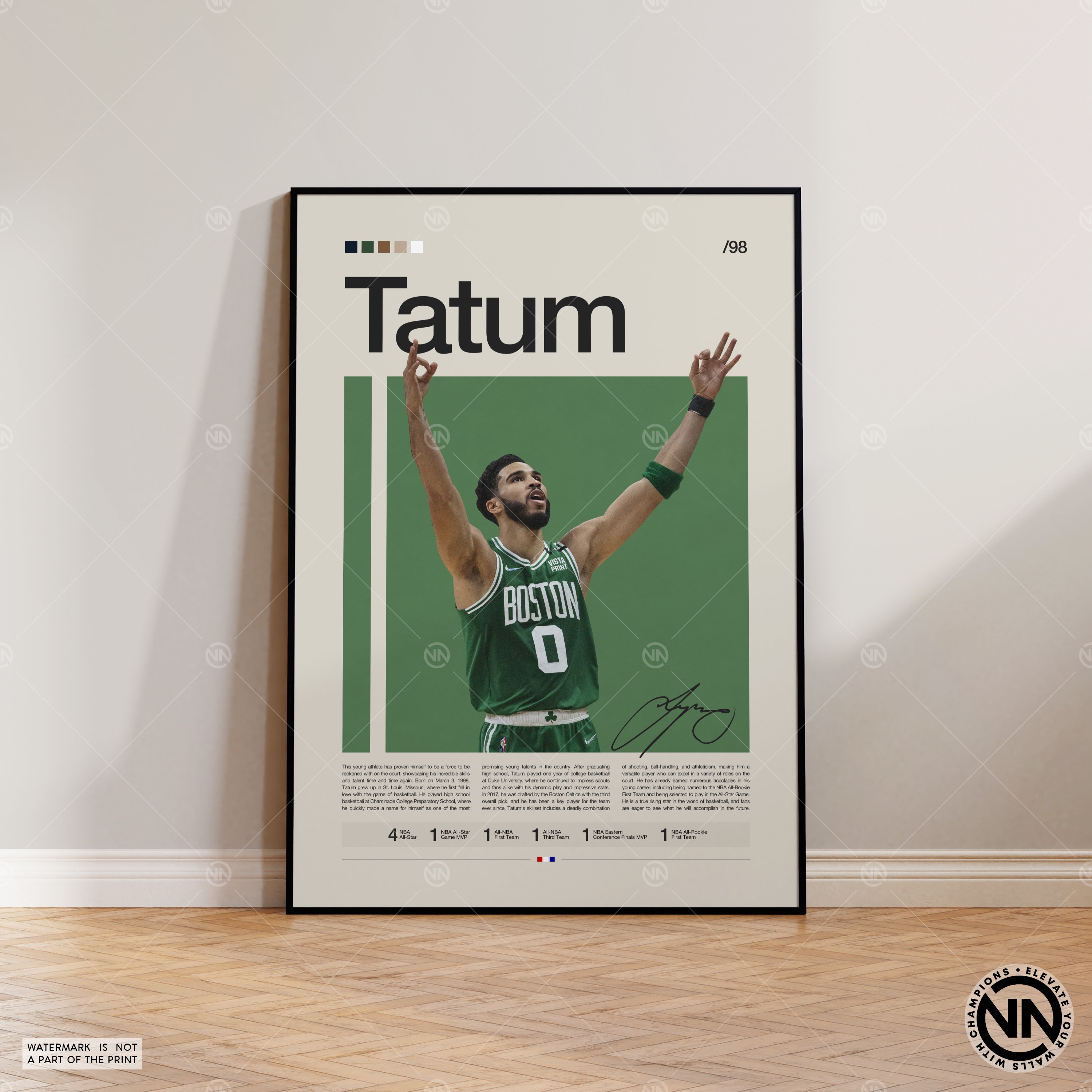 Jayson Tatum Photo Dunk on LeBron 16x20 - New England Picture