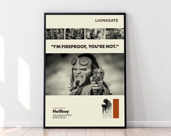 Hellboy Poster, Hellboy Movie, Neil Marshall, Modern Poster, Midcentury Poster, Retro Poster, Minimalist Art, Vintage Poster, Wall Decor