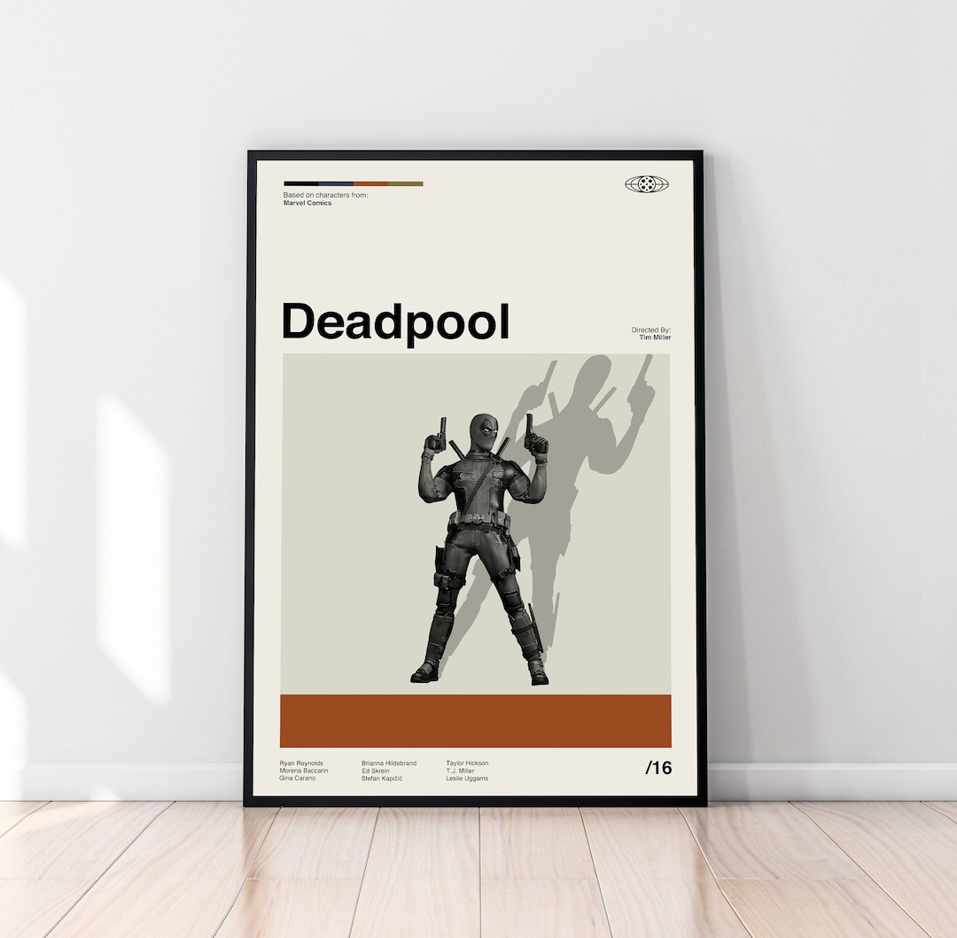 Deadpool Poster, Deadpool Print, Tim Miller, Movie Poster, Minimalist ...