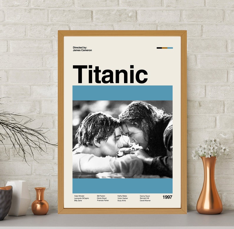 Titanic Poster, James Cameron, Titanic Movie Poster, Retro Movie Poster