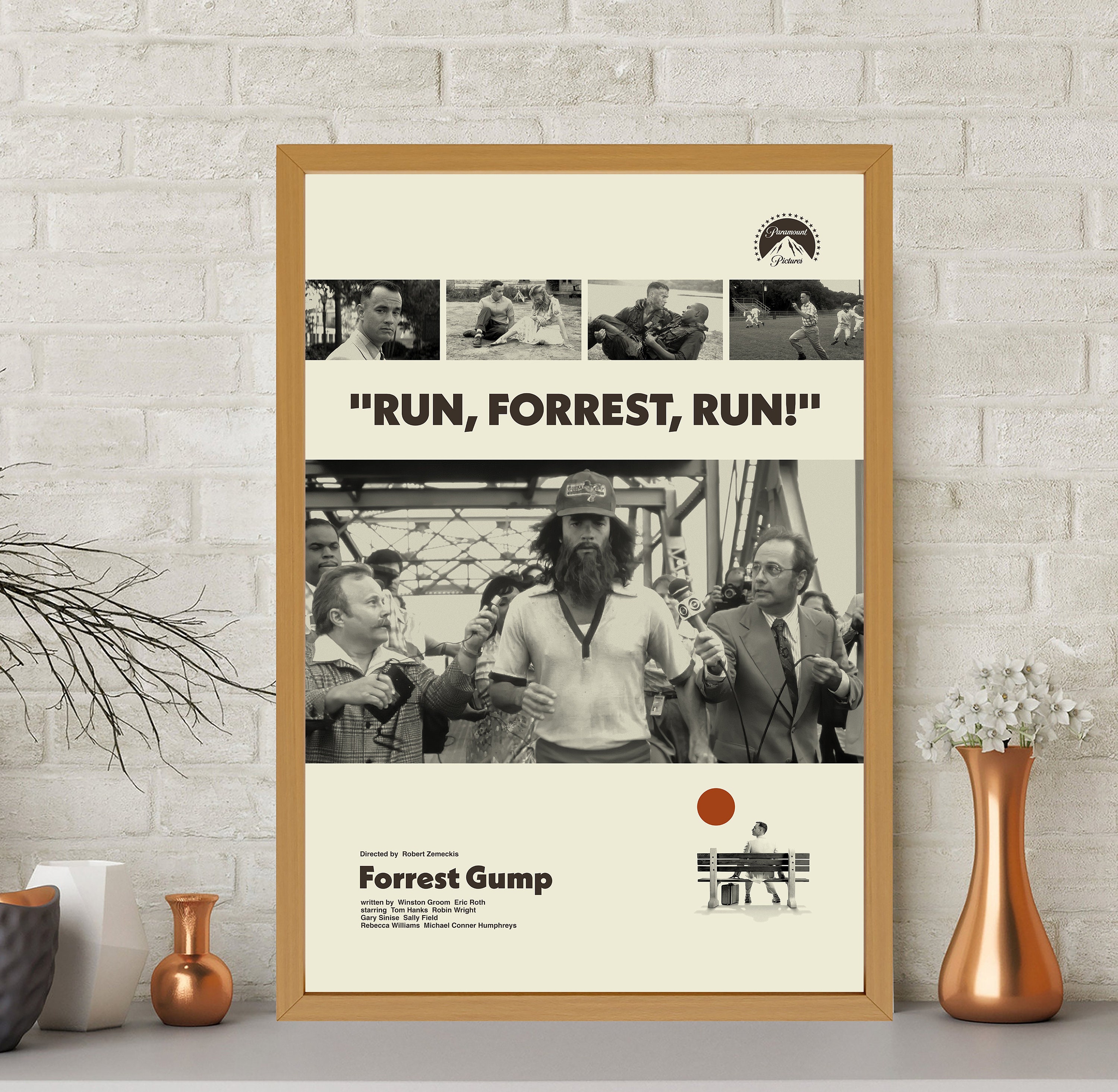 Forrest Gump Poster, Robert Zemeckis, Movie Poster, Vintage Poster