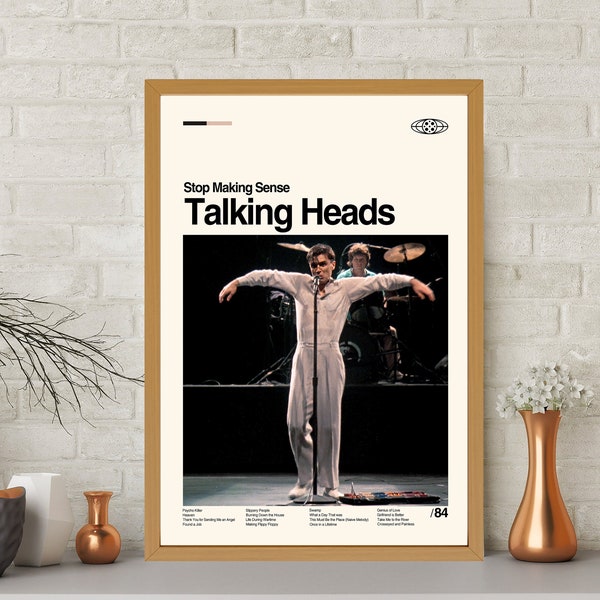 Talking Heads - Stop Making Sense Poster, Vintage Poster, Modern Art Print, Midcentury Art, Minimalist Art, Retro Poster, Wall Decor