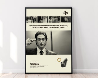 Oldboy Movie Poster, Oldboy Poster, Park Chan-wook, Minimalist Movie Poster, Art Print, Wall Decor, High Quality, Custom Poster, Mom Gifts