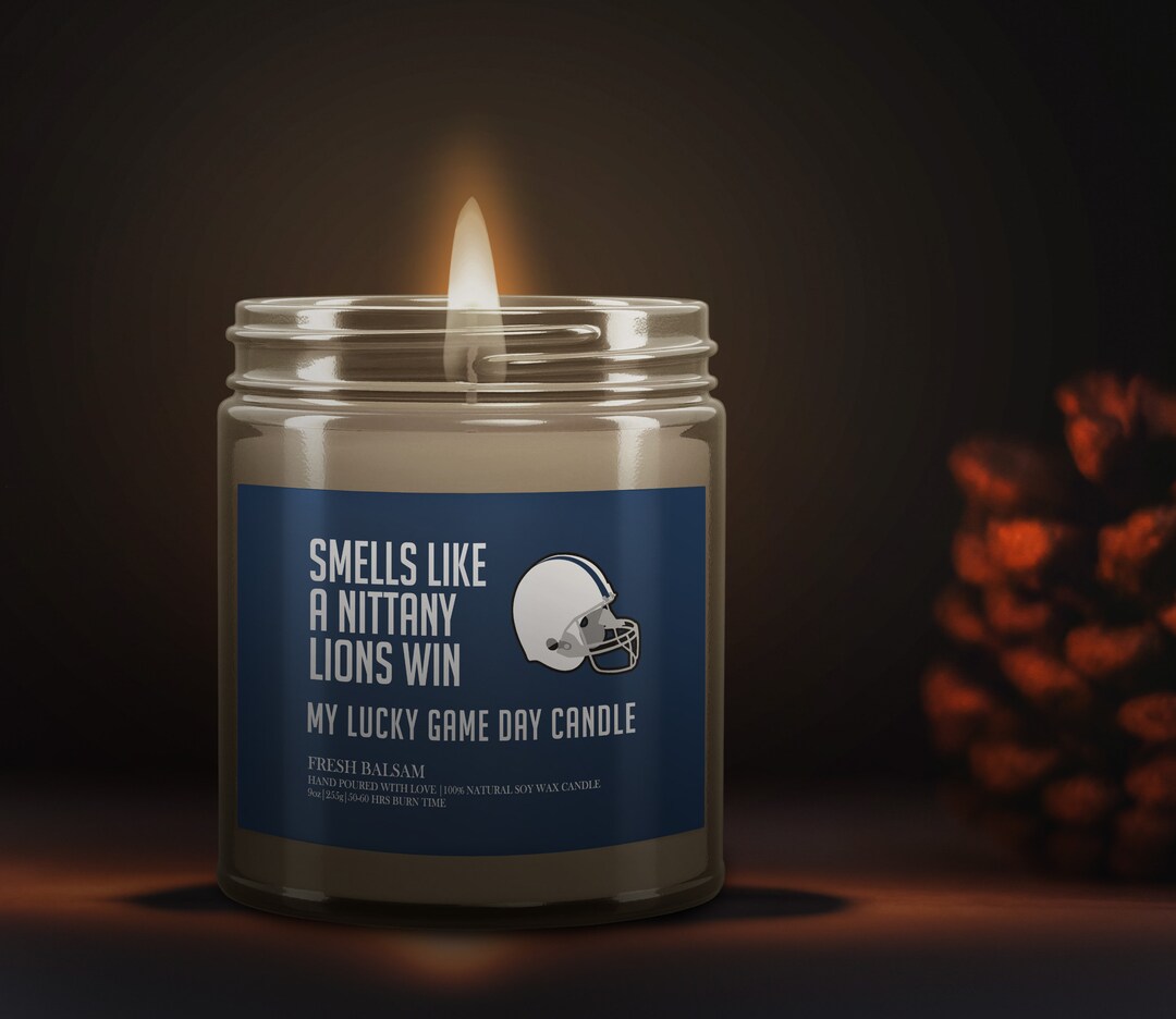 Smells Like A Nittany Lions Win, Penn State Lucky Game Day Candle, Soy