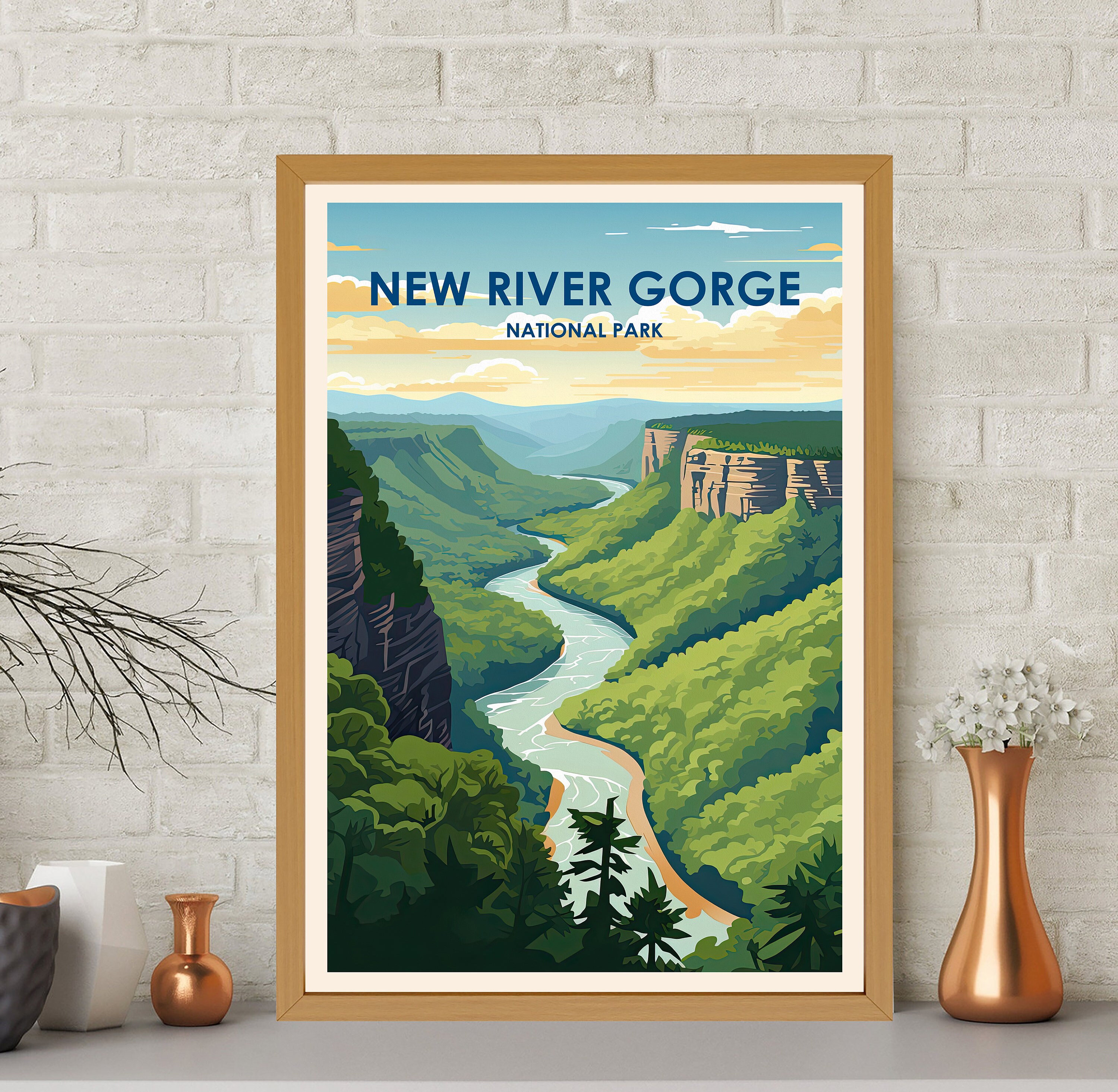 New River Gorge Poster, New River Gorge Print, Virginia Poster