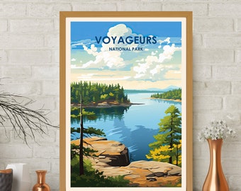 Voyageurs Poster, Voyageurs Travel, Voyageurs Print, Voyageurs Art, Minnesota Poster, Minnesota Travel, Wall Decor, Travel Gifts, Travel Art