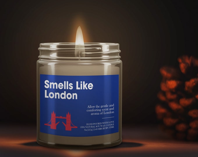 Smells Like London Soy Wax Candle, London Gift, London Candle Decoration, London Gift, Handmade Candle