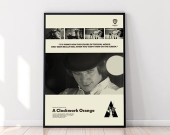 A Clockwork Orange Poster, Stanley Kubrick, Vintage Poster, Retro Poster, Modern Art, Midcentury Art, Minimalist Art, Wall Decor