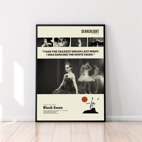 Black Swan Movie, Black Swan Poster, Darren Aronofsky, Retro Movie Poster, Minimalist Art, Midcentury Art, Retro Poster, Vintage Poster