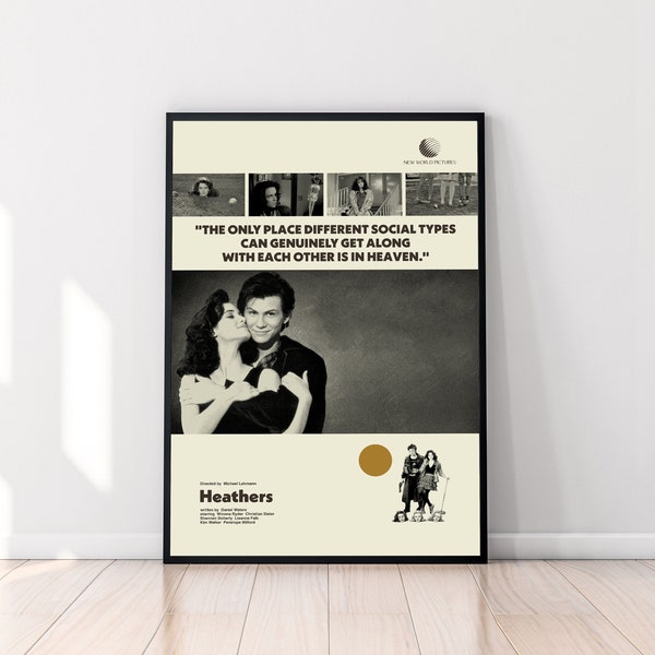 Heathers Movie Poster, Michael Lehmann, Vintage Poster, Horror Poster, Retro Poster, Minimalist Art, Midcentury Art, Wall Decor, Dad Gifts