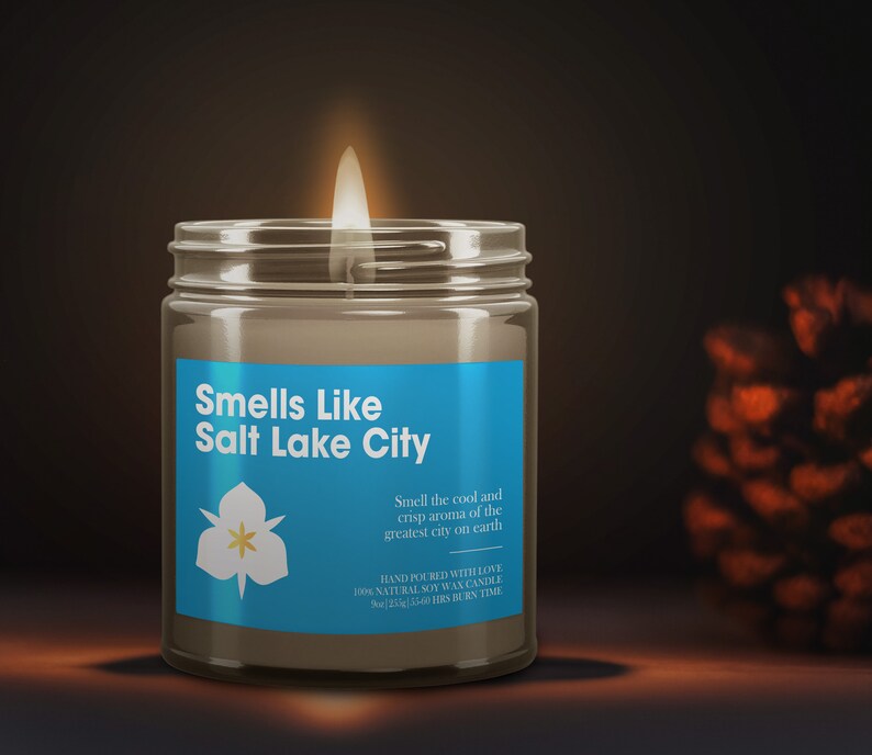 Smells Like Salt Lake City Utah Soy Wax Candle, Moving to Salt Lake