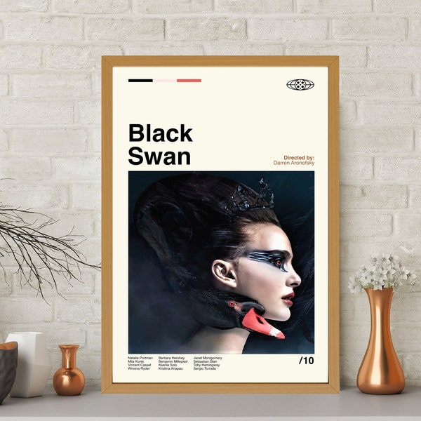 Black Swan Movie Poster, Black Swan Print, Minimalist Art, Vintage Poster, Modern Art, Midcentury Poster, High Quality, Room Decor, Wall Art