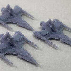 Lot De 6 Miniatures 'Terran Starfighters' - Résine Pour Wargame Full Thrust / Buck Rogers