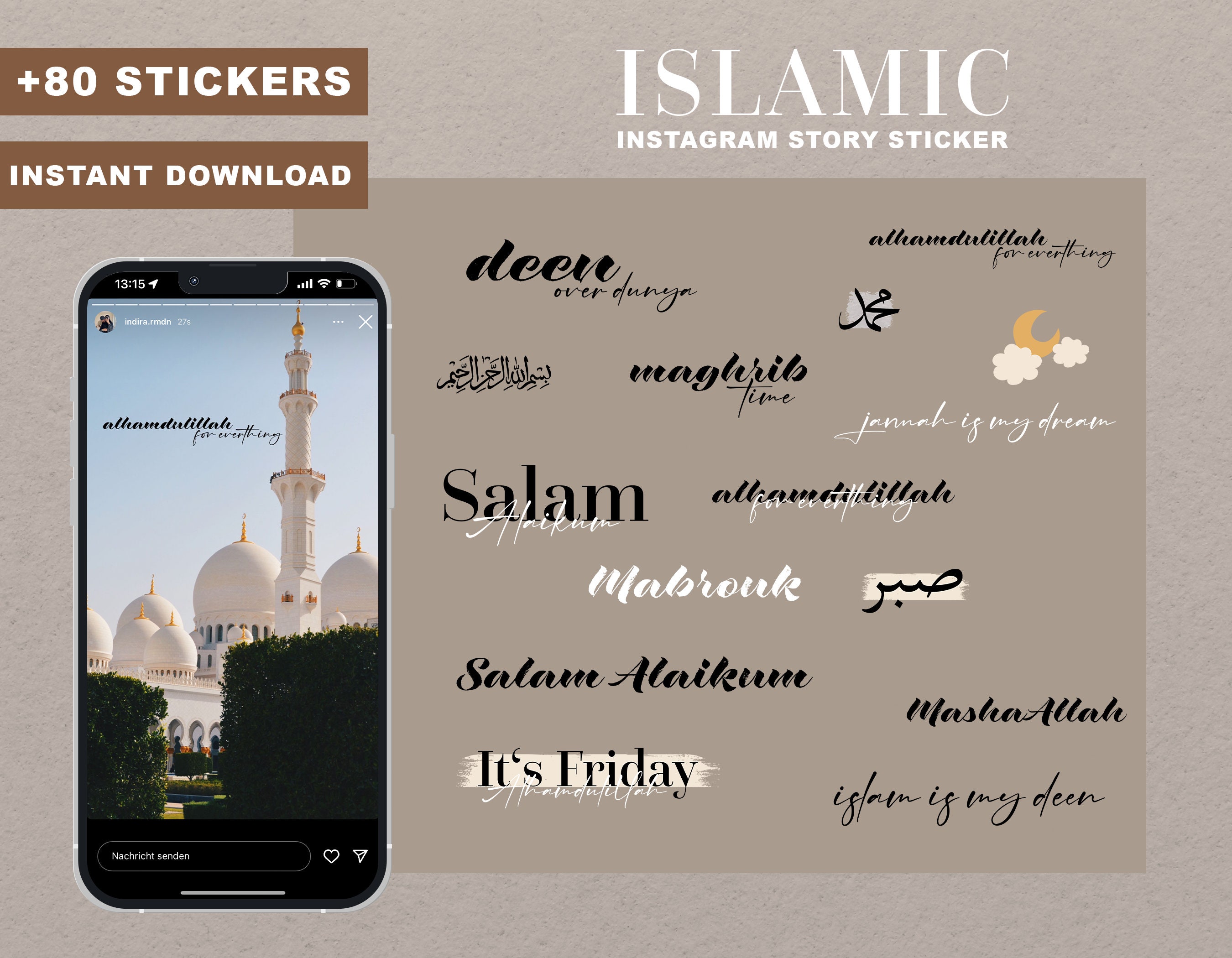80+ Instagram Story Sticker Islamische PNG digital Procreate Etsy.de