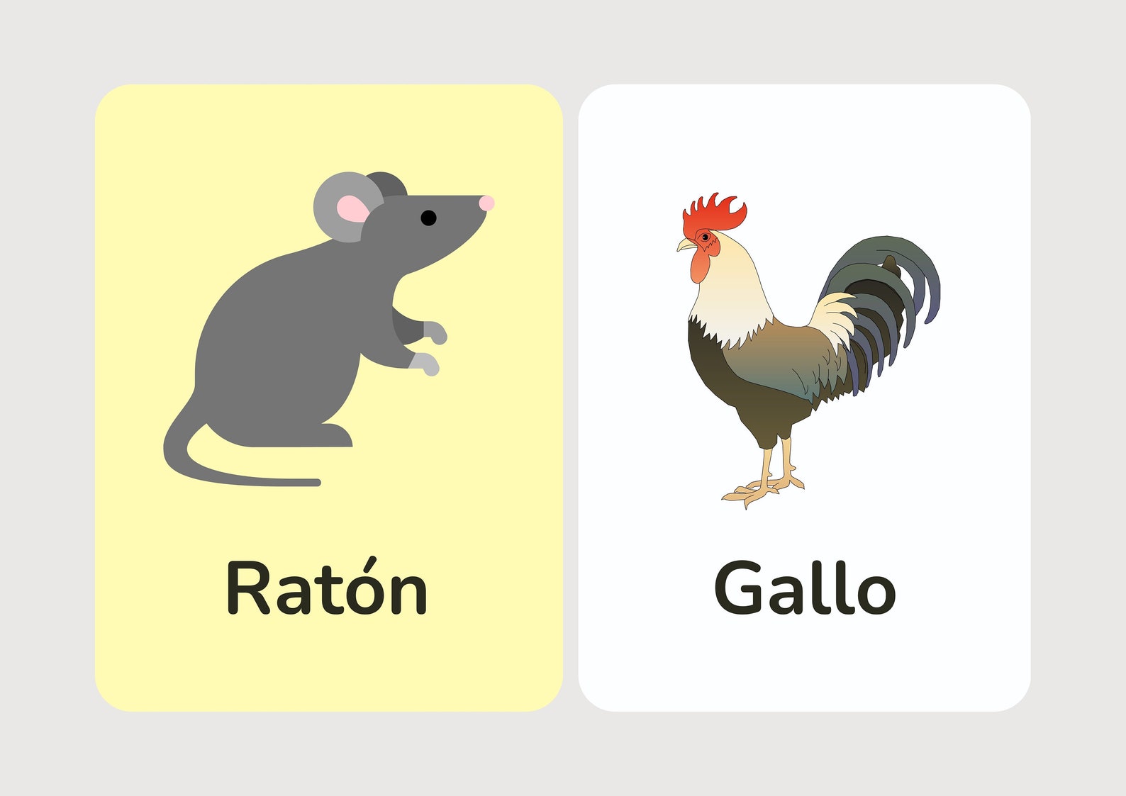 Spanish Farm Animals Flash Cards | Teach Kids Spanish | Bilingual Kids ...