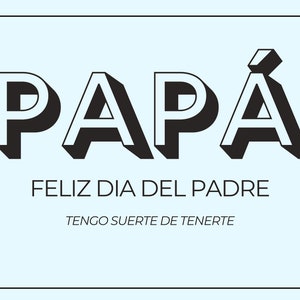 Carte espagnole de fête des pères | Feliz Dia Del Padre | Joyeuse fête des Pères