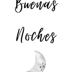 Spanish Good Night Buenas Noches Dulce SueñosNursery DecorSpanish