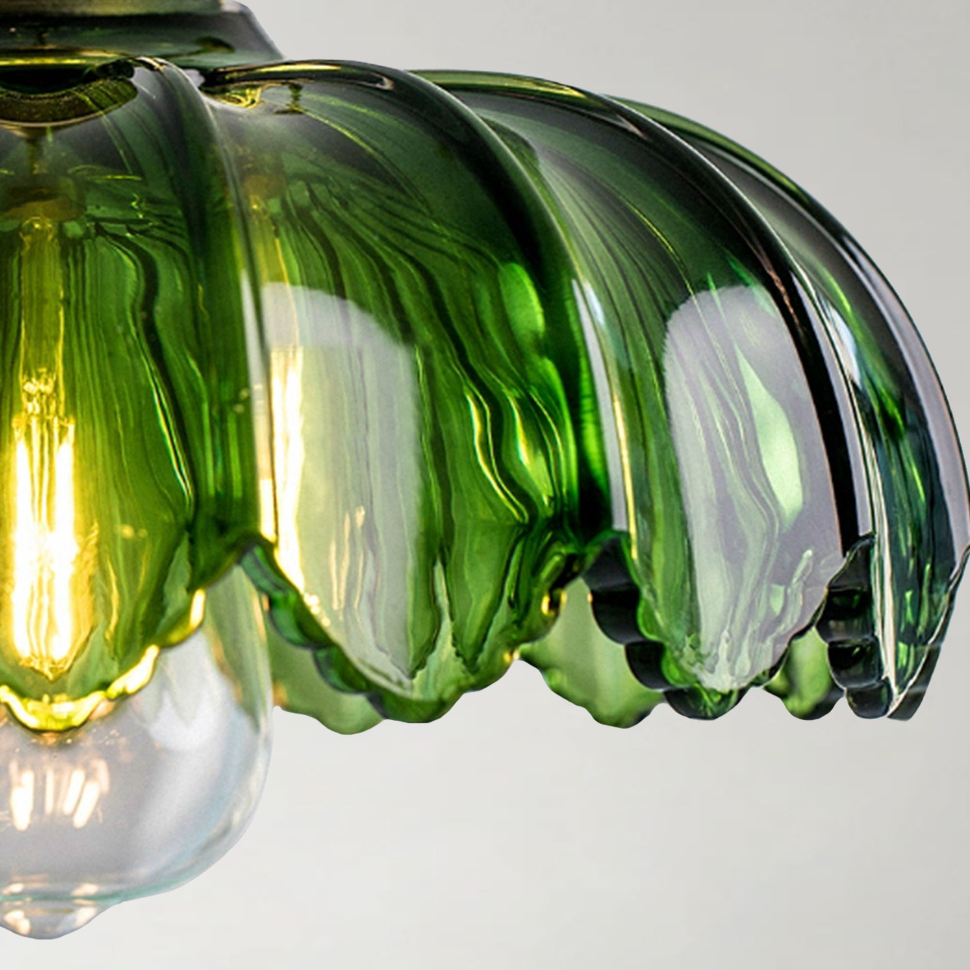 Rustic Green Glass Ceiling Lightshandcrafted Elegant Etsy