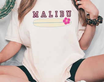 Malibu Shirt Beachy Shirts Hibiscus Shirt Beachy Shirt Beach Bum Shirt Coconut Girl Shirt Surf Shirt Beach Bum