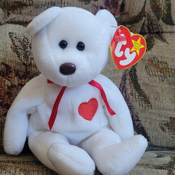 Rare Beanie Baby Valentino with tag errors and manufacturing errors