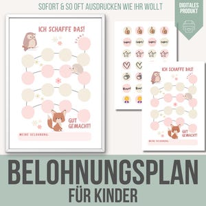Belohnungsplan für Kinder | Belohnungssystem Kind | Belohnungstafel Schulkind | Belohnungsplan Kind | Motivationsplan Du schaffst das | PDF