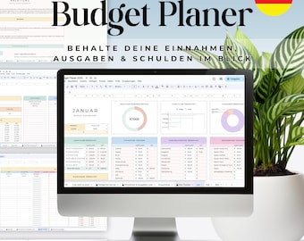Digital household budget planner (German) | Monthly budget planner | Financial tracker | Budget planner template | Envelope method template | GOOGLE SHEETS