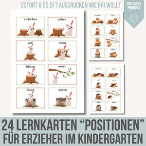 24 Lernkarten Positionen | Morgenkreis Kindergarten Vorlagen | Lernkarten Kindergarten | Morgenkreis Vorlagen | Lernkarten Vorschule Memory