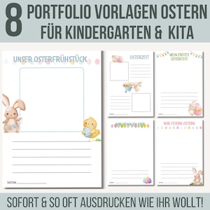 8 Kindergarten Portfolio Templates Easter | Nursery Portfolio Templates | Daycare Portfolio Templates Educator | Childminder Portfolio Kindergarten