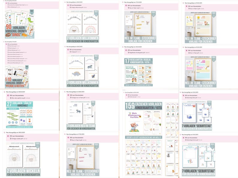 Kindergarten Vorlagen WACHSENDE DATENBANK | schon 1700+ Vorlagen enthalten | Kita Portfolio Kindergarten | Steckbriefe, Portfolio Ordner