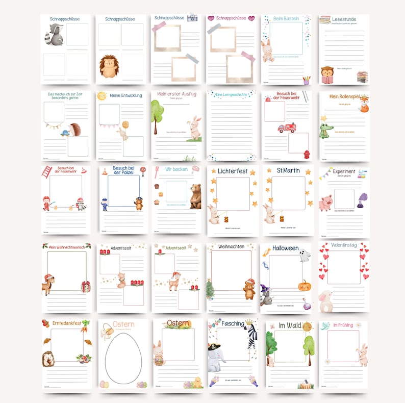 222 Kindergarten Portfolio Vorlagen Tiere | Krippe Portfolio Vorlagen | Kita Portfolio Vorlagen Erzieher | Vorschule Portfolio Kindergarten