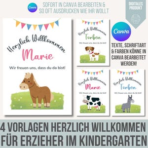 Modello di cartella di benvenuto per l&#39;asilo nido PERSONALIZZABILE in Canva | Modelli per educatori | Cartella portfolio per l&#39;asilo nido per il benvenuto