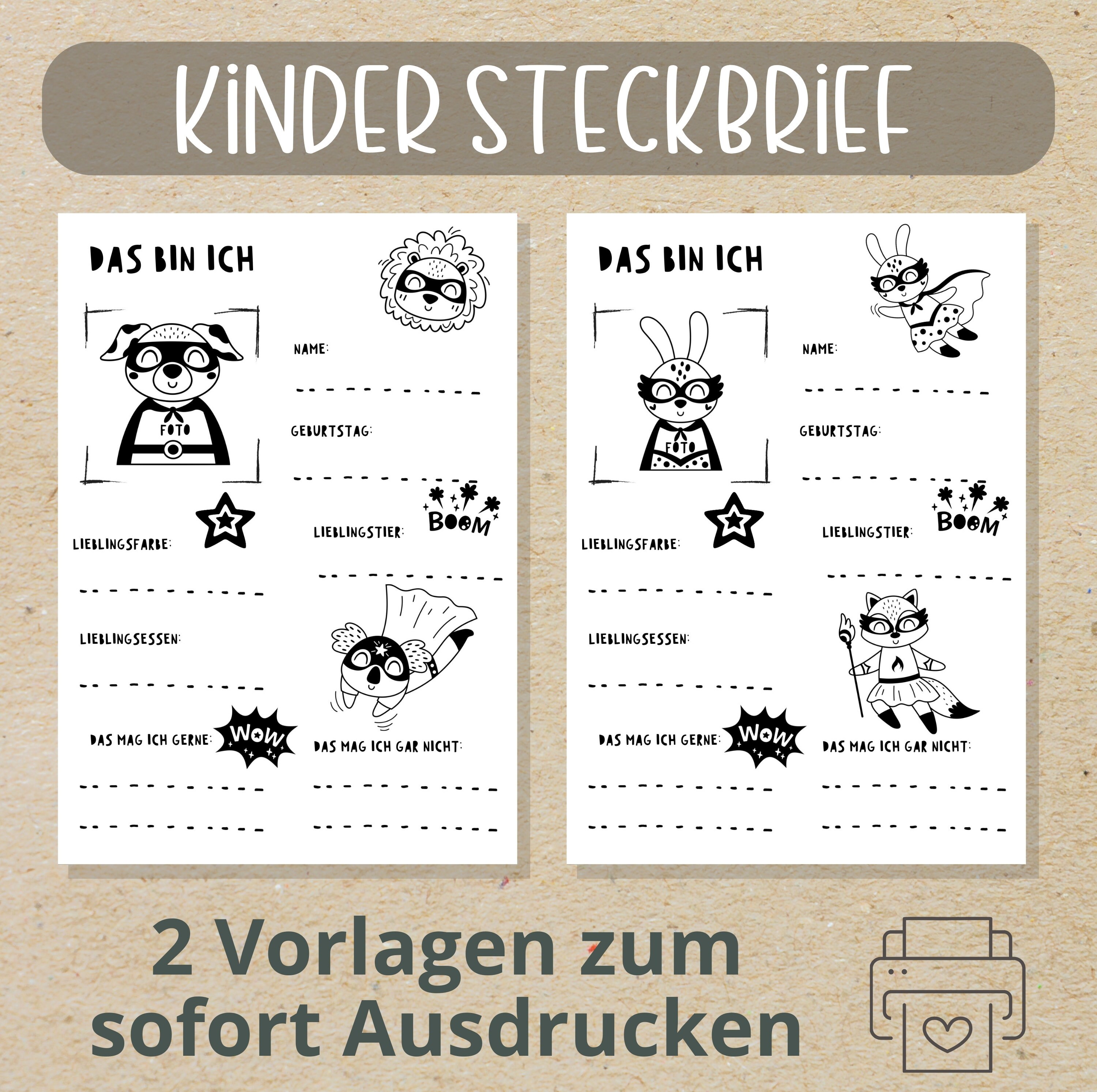2 Steckbriefe F r Erzieher Vorlage Kindergarten Ausdrucke F r Kita 