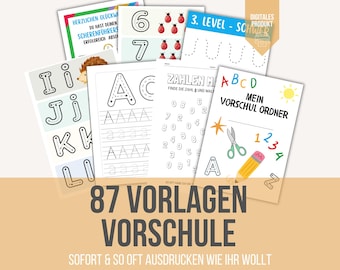 87 Preschool Kindergarten Folders | Learn to write | Worksheet templates for children | Preschool portfolio folder templates | Preschool templates