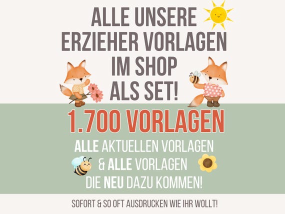 Kindergarten Vorlagen WACHSENDE DATENBANK | schon 1700+ Vorlagen enthalten | Kita Portfolio Kindergarten | Steckbriefe, Portfolio Ordner