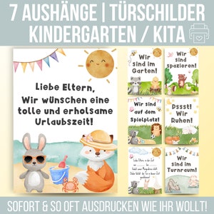 Aushang Kindergarten | Aushang Kita | Vorlage Erzieher | Aushang Morgenkreis | Aushang Krippe | Türschilder Kindergarten | Erzieher Vorlage