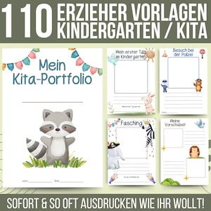 110 Kindergarten Portfolio Templates Animals | Nursery Portfolio Templates | Daycare Portfolio Templates Educator | Preschool Portfolio Kindergarten