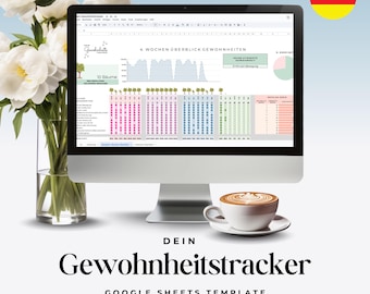 Habit Tracker (German) | Track your habits for 4 weeks | Habit Tracker | Habit Tracker Template | Tiny Habits | GOOGLE SHEETS