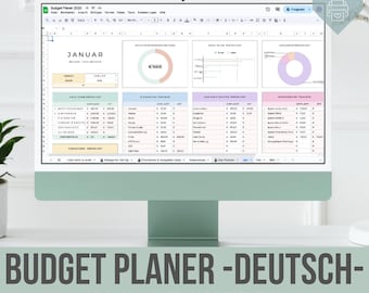 Budget Planner (German) | Financial Planner | Budget Planner Template | Digital Household Book | Envelope Method Budget Planner | GOOGLE SHEETS