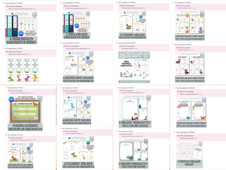 Kindergarten Vorlagen WACHSENDE DATENBANK | schon 1700+ Vorlagen enthalten | Kita Portfolio Kindergarten | Steckbriefe, Portfolio Ordner