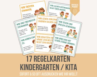 17 Kindergarten Rules Templates | Daycare Information Board PDF | Kindergarten Rule Cards for Children | Templates for Educators | Daycare Rules Templates