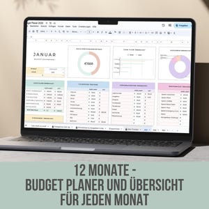 Monatlicher Budget Planer DEUTSCH | Finanz Tracker | Budgetplaner Vorlage | Haushaltsbuch digital | Umschlagmethode Vorlage | GOOGLE SHEETS