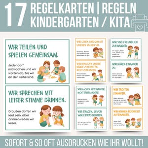 17 Regels Kleuterschool Sjablonen | Informatiebord kinderdagverblijf PDF | Kindercontrolekaarten kleuterschool| Sjablonen voor docenten | Regels Kennisgeving Kita Sjablonen