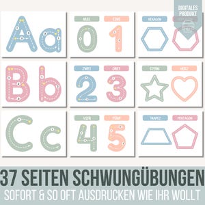 Swing exercises kindergarten & preschool | Learning to write children | Preschool exercises | Kindergarten portfolio templates | Educator folder daycare