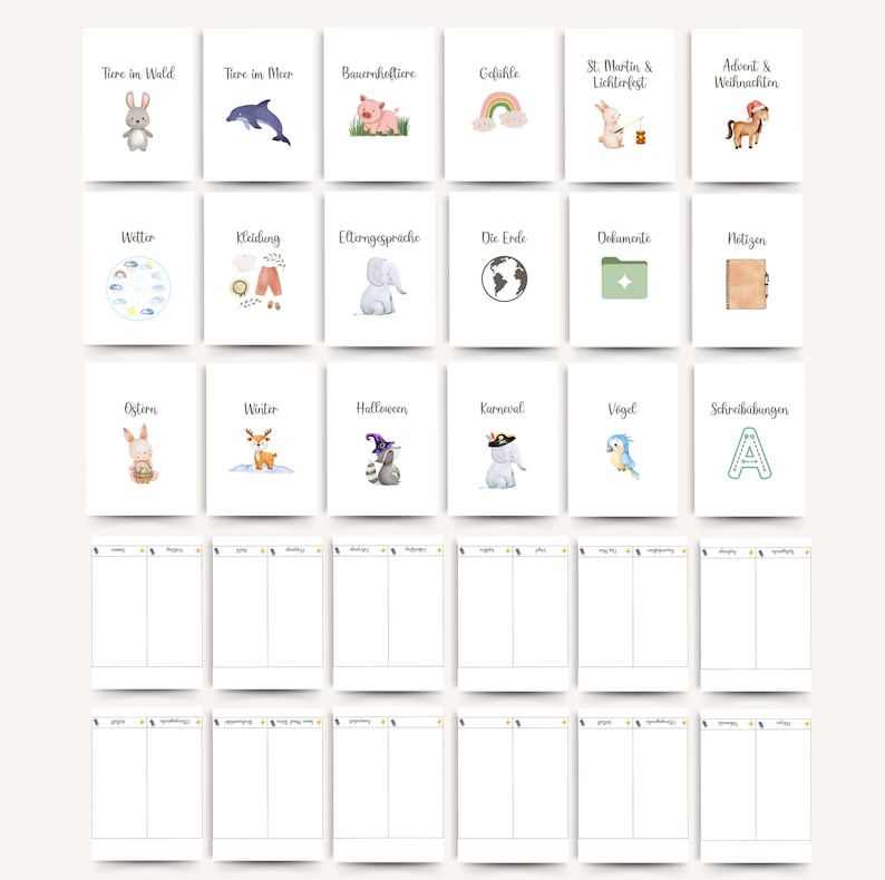 222 Kindergarten Portfolio Vorlagen Tiere | Krippe Portfolio Vorlagen | Kita Portfolio Vorlagen Erzieher | Vorschule Portfolio Kindergarten
