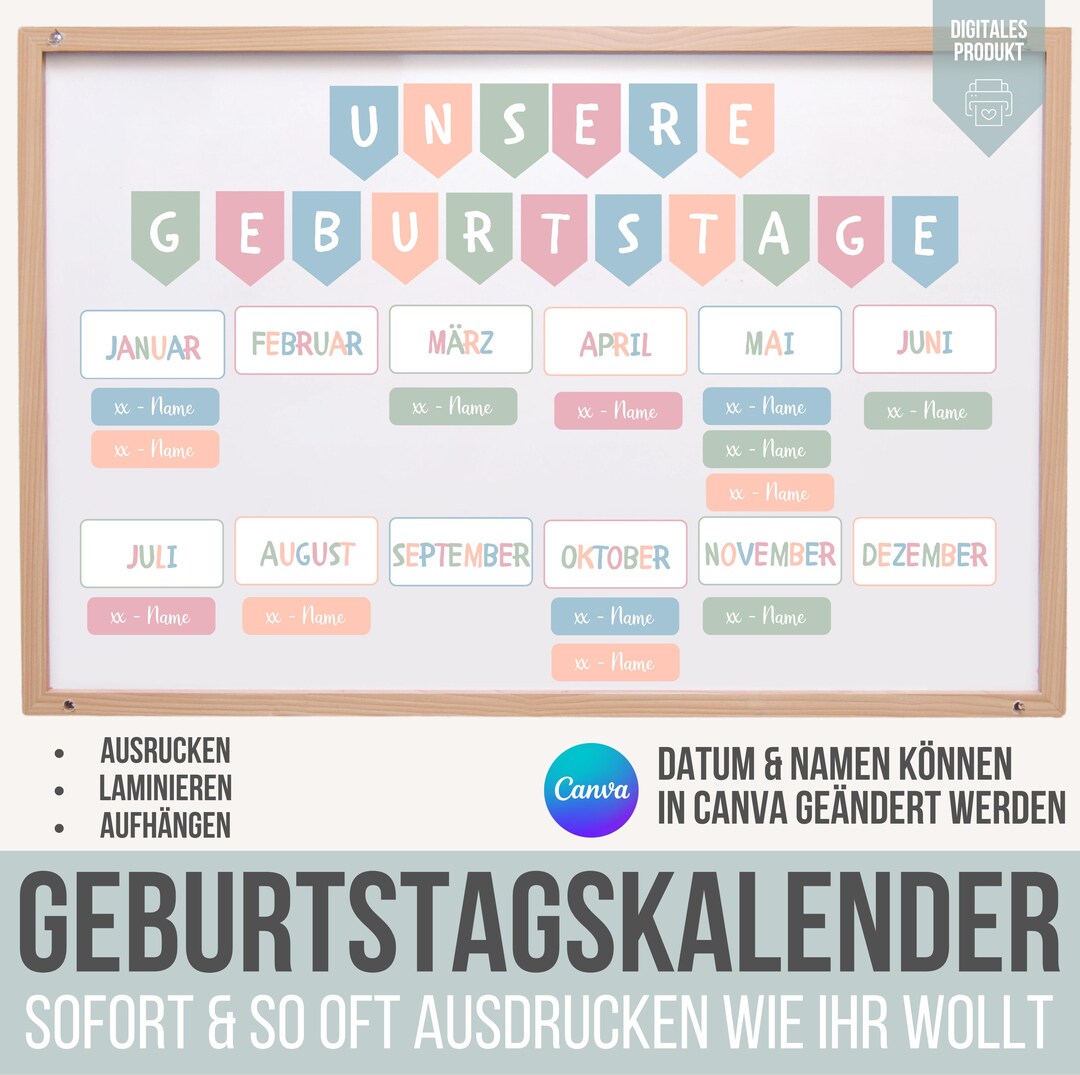 Birthday Calendar Kindergarten Birthday Calendar Classroom Birthday