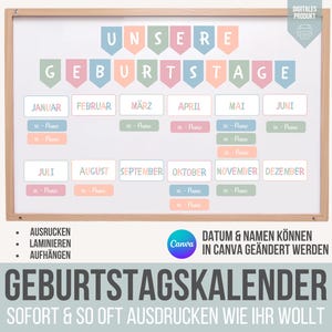 Birthday calendar kindergarten | Birthday calendar classroom | Birthday child | Birthday template school | Notices kindergarten