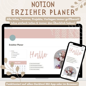 Erzieher Kalender | Erzieher Planer Notion | Digitaler Kita Planer | Anwesenheitsliste | Urlaubsplan | Wochenübersicht  | App & Desktop