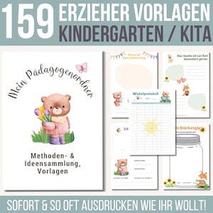 159 Kindergarten Portfolio Pädagogen Vorlagen | Krippe Portfolio Vorlagen | Kita Portfolio Vorlagen Erzieher Ordner | Vorschule Portfolio