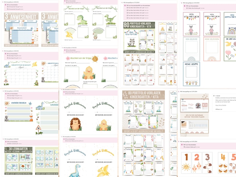 Kindergarten Vorlagen WACHSENDE DATENBANK | schon 1700+ Vorlagen enthalten | Kita Portfolio Kindergarten | Steckbriefe, Portfolio Ordner